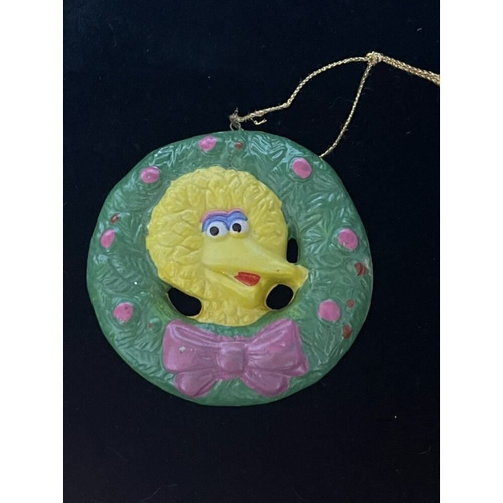 Vintage Big bird wreath ornament muppets christmas 1988